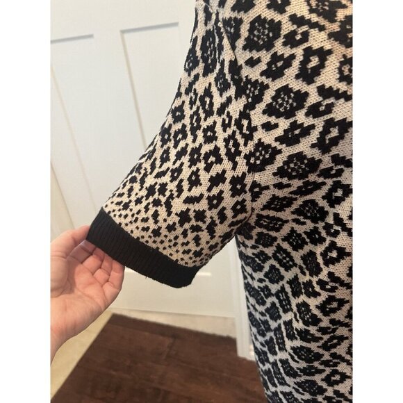 Maeve By Anthropologie Short Sleeve Sweater Animal Print Wool Cashmere Blend LG - Picture 5 of 11